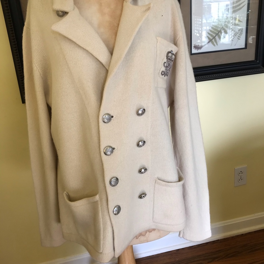 Wool/cashmere Ralph Lauren off white blazer
